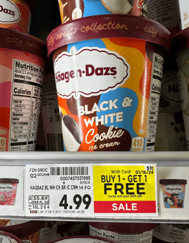 Haagen-Dazs Ice Cream Kroger Shelf Image