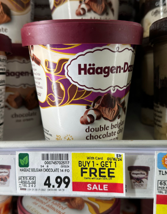 Haagen-Dazs Ice Cream Kroger Shelf Image