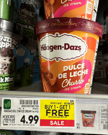 Haagen-Dazs Ice Cream Kroger Shelf Image