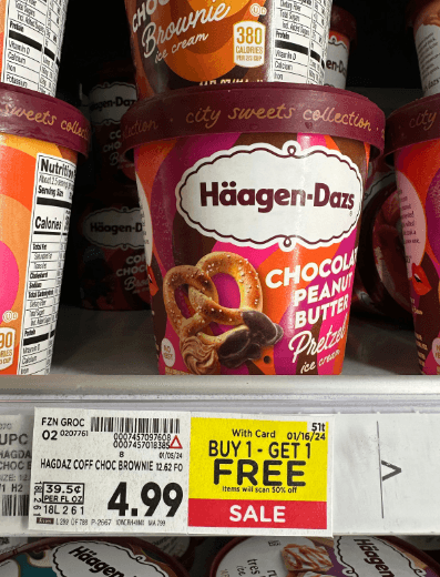 Haagen-Dazs Ice Cream Kroger Shelf Image