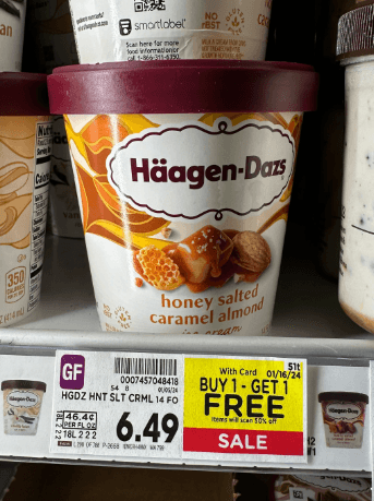 Haagen-Dazs Ice Cream Kroger Shelf Image