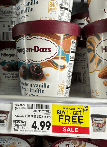 Haagen-Dazs Ice Cream Kroger Shelf Image