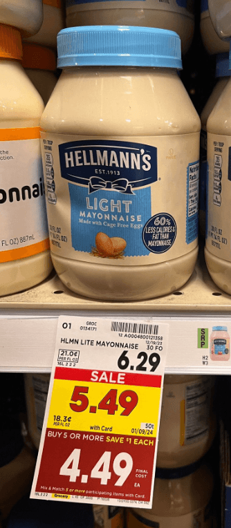 Hellmann's Mayo Kroger Shelf Image