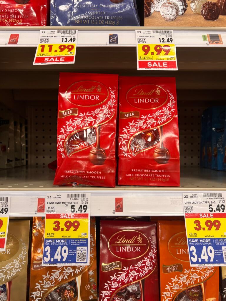 lindt lindor bags kroger shelf image