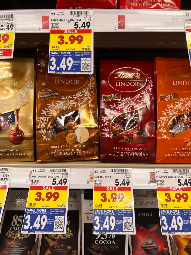lindt lindor bags kroger shelf image