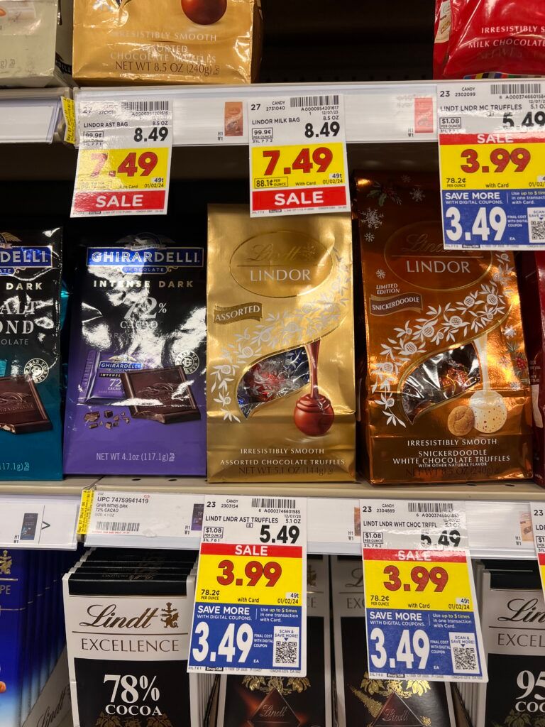 lindt lindor bags kroger shelf image
