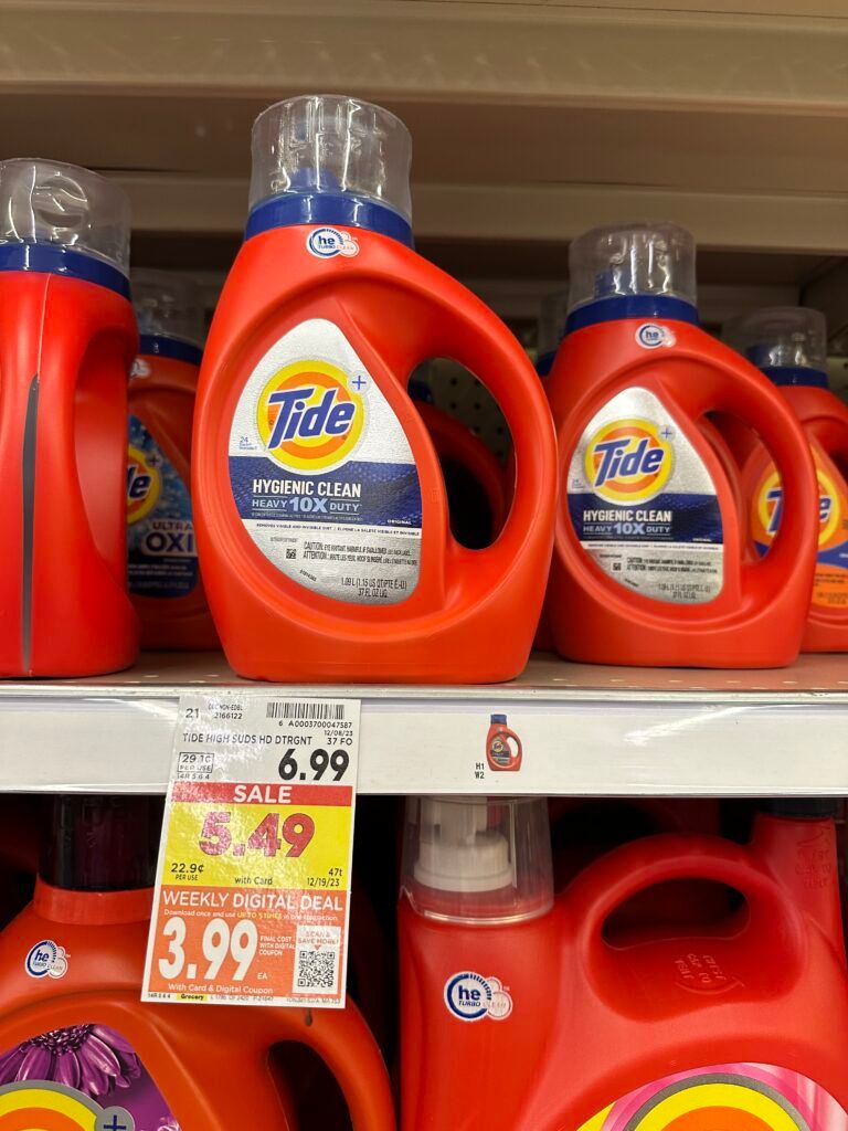 tide detergent kroger shelf image