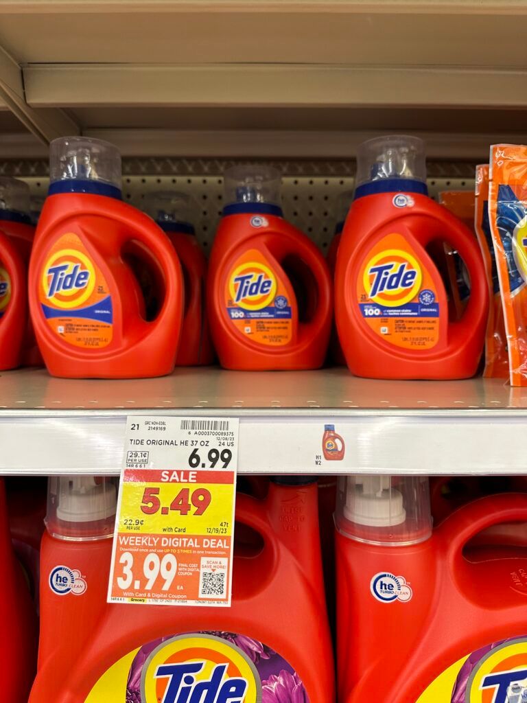tide detergent kroger shelf image