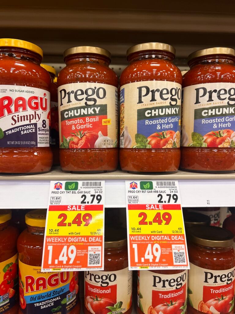 prego pasta sauce kroger shelf image