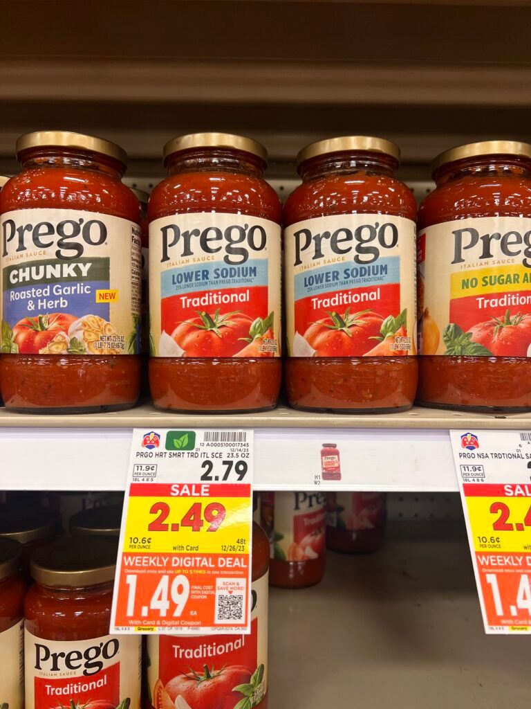 prego pasta sauce kroger shelf image