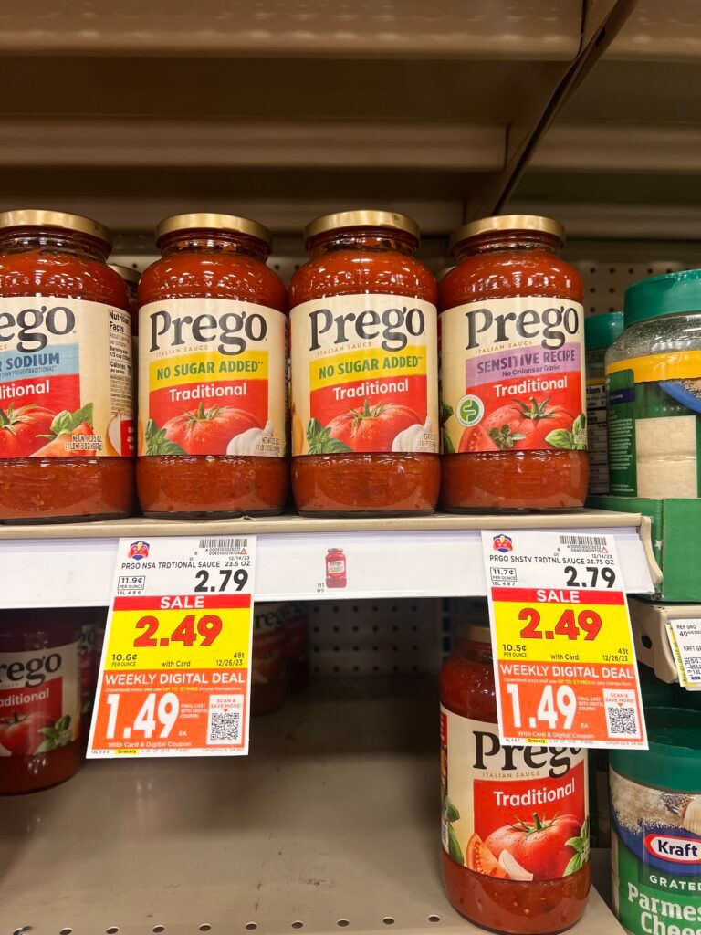 prego pasta sauce kroger shelf image