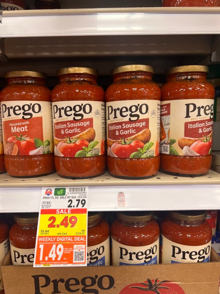 prego pasta sauce kroger shelf image