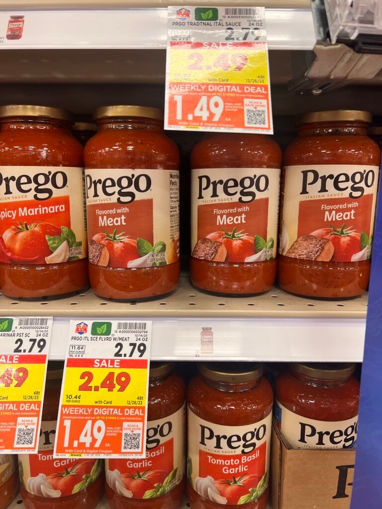 prego pasta sauce kroger shelf image