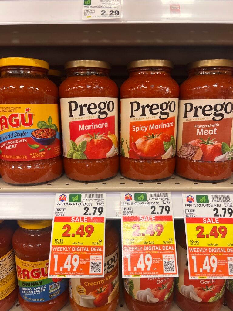 prego pasta sauce kroger shelf image