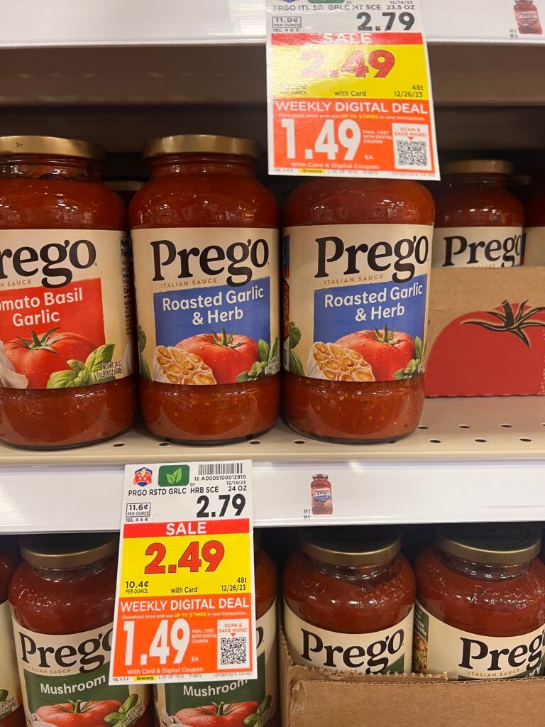 prego pasta sauce kroger shelf image