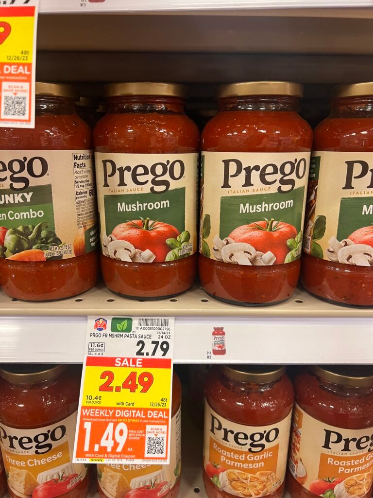 prego pasta sauce kroger shelf image