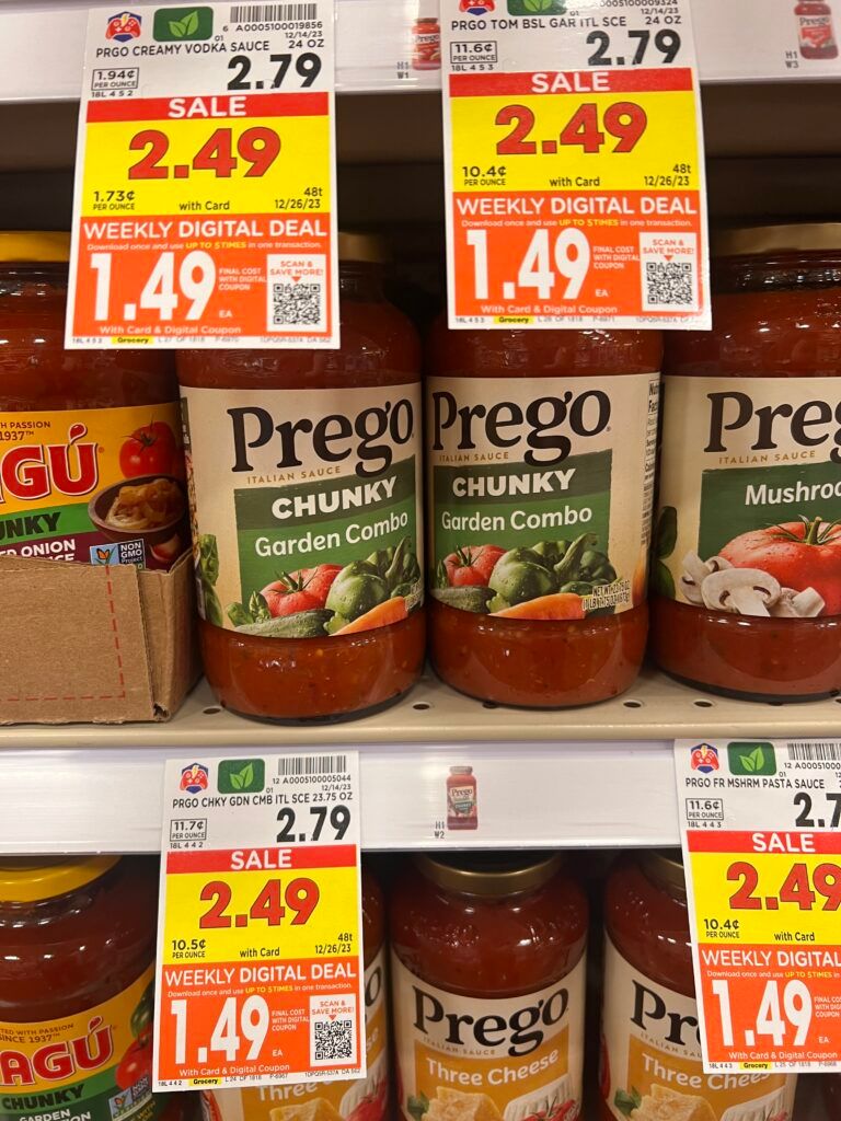 prego pasta sauce kroger shelf image