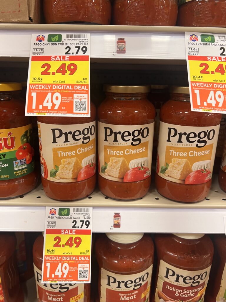 prego pasta sauce kroger shelf image