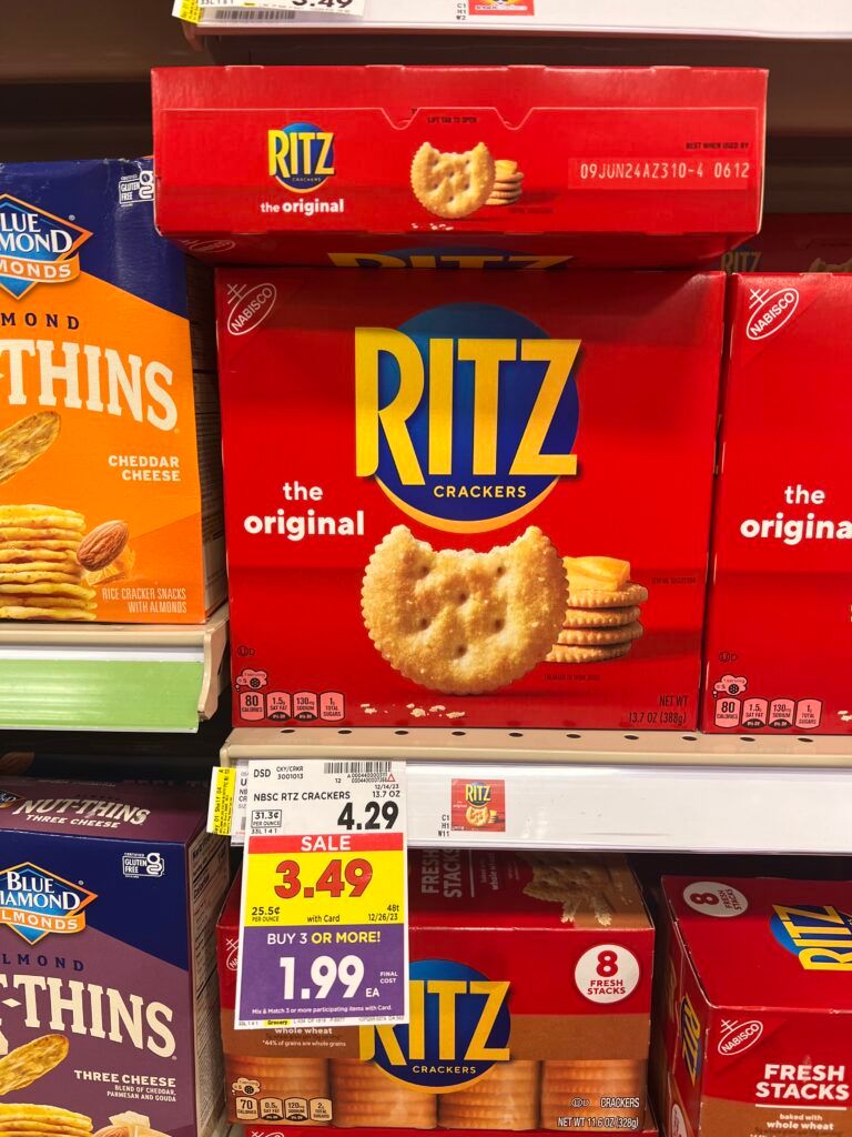 ritz crackers kroger shelf image