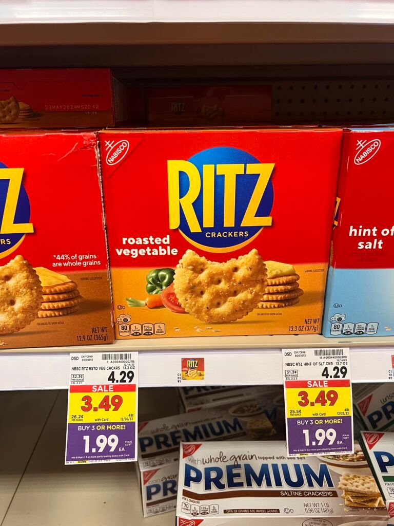 ritz crackers kroger shelf image