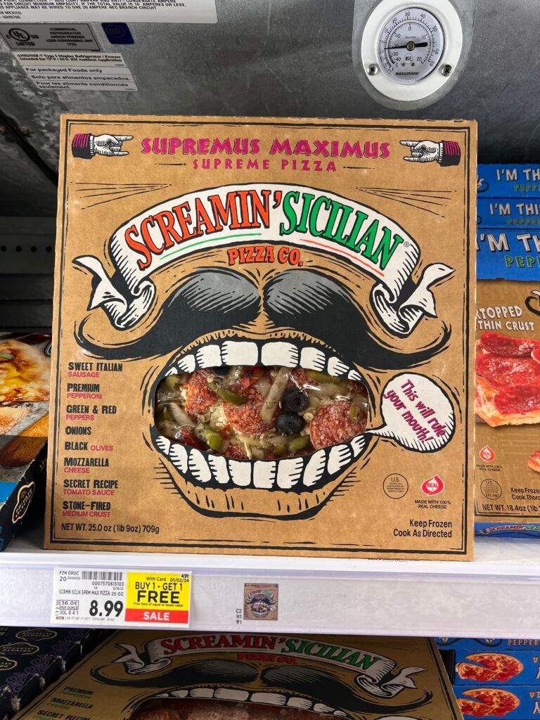 screamin sicilian pizza kroger shelf image