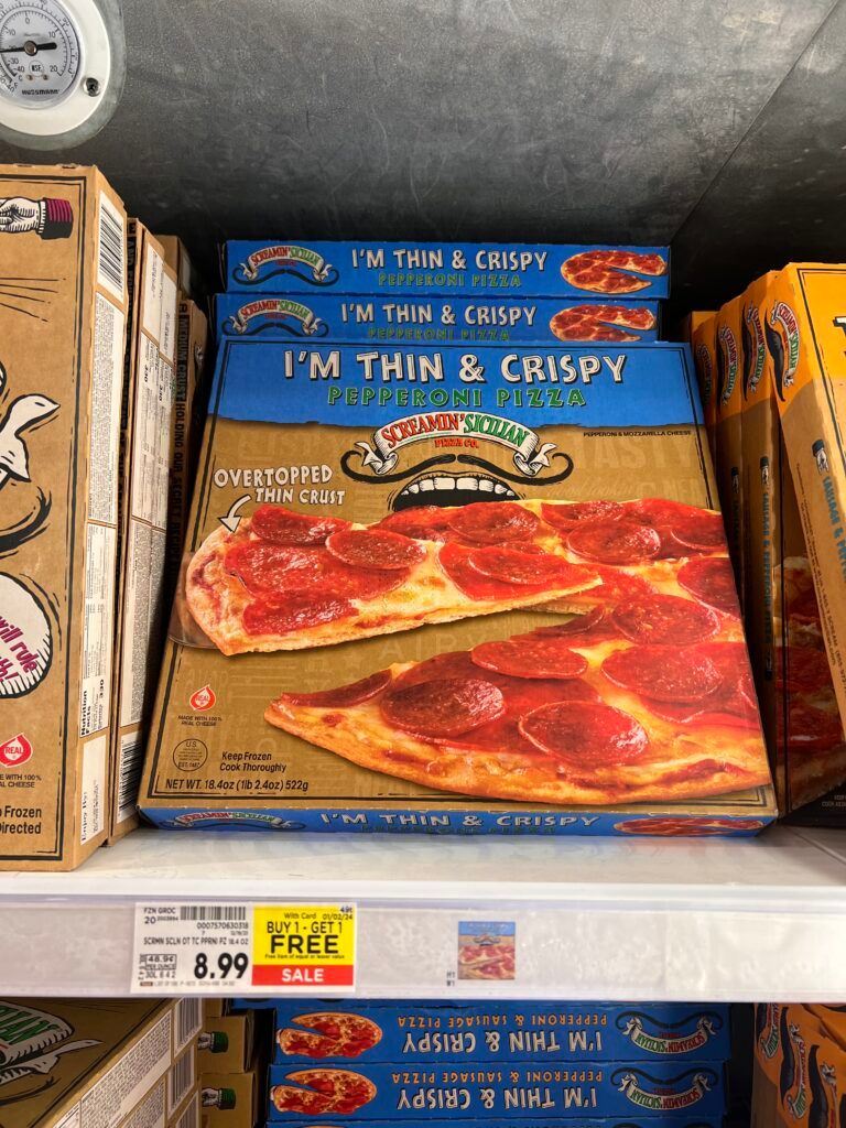 screamin sicilian pizza kroger shelf image