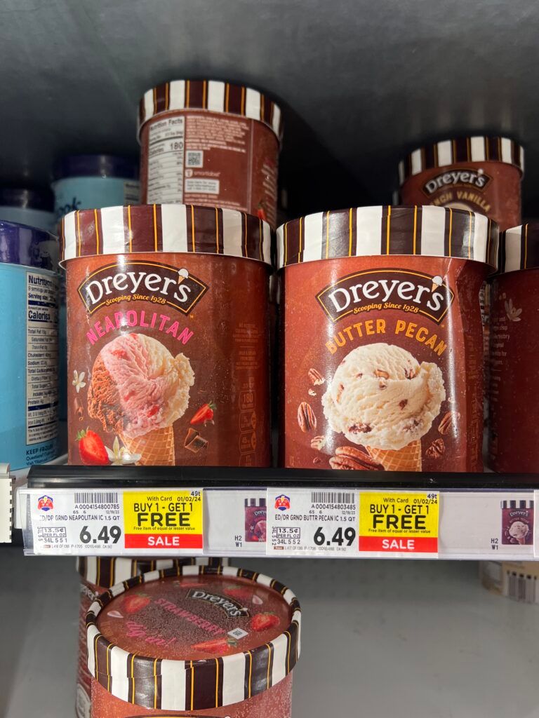 dreyers ice cream kroger shelf image