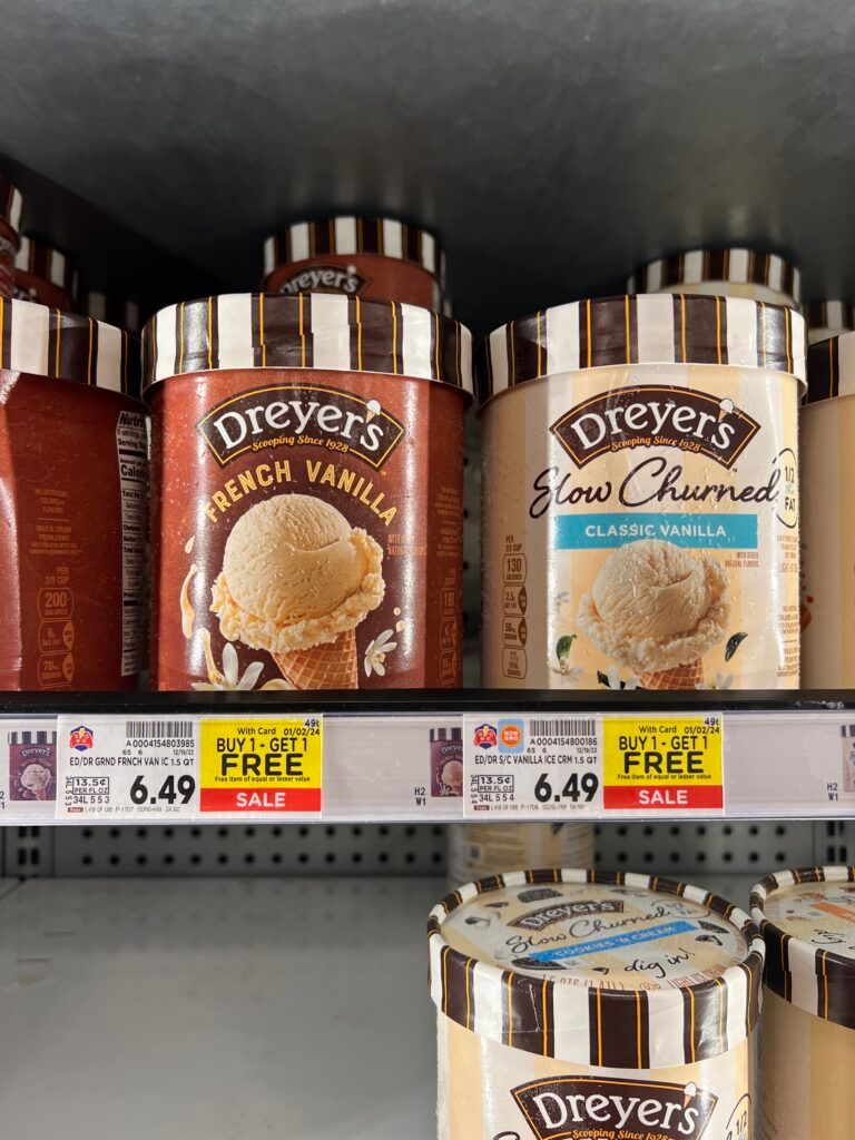 dreyers ice cream kroger shelf image