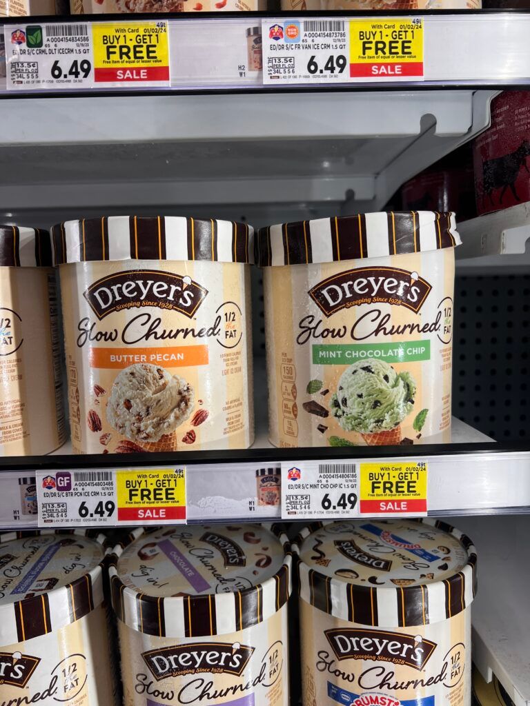 dreyers ice cream kroger shelf image