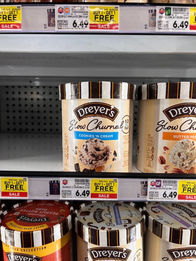 dreyers ice cream kroger shelf image