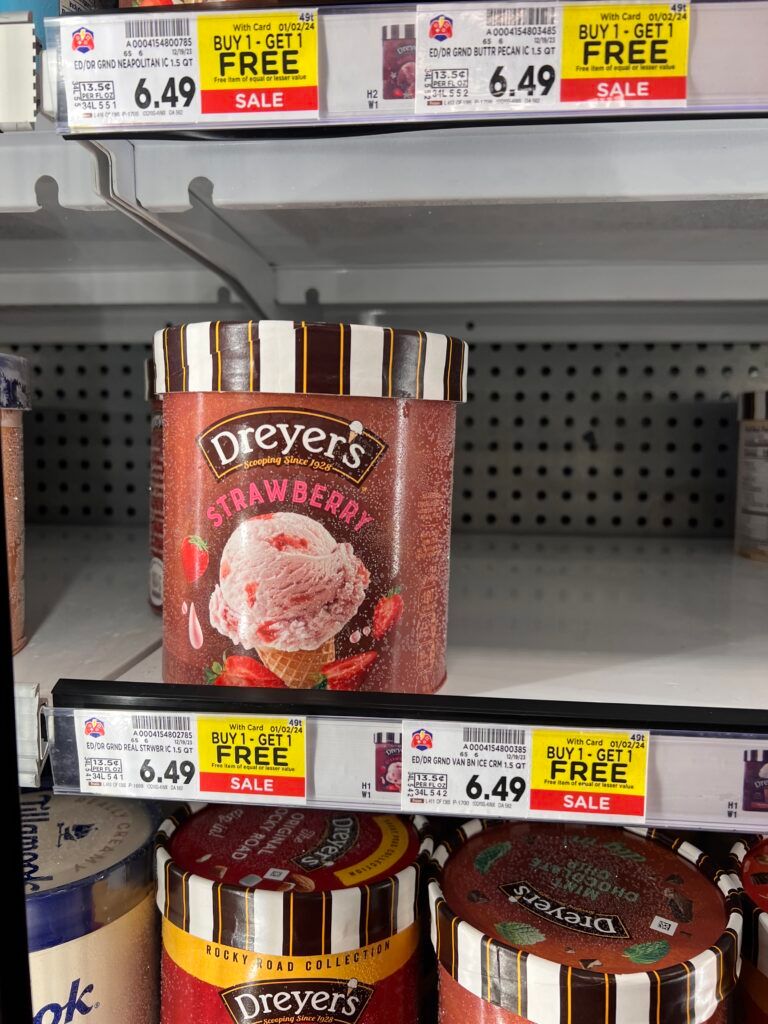 dreyers ice cream kroger shelf image