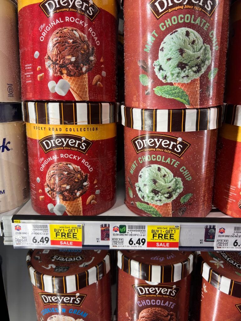 dreyers ice cream kroger shelf image
