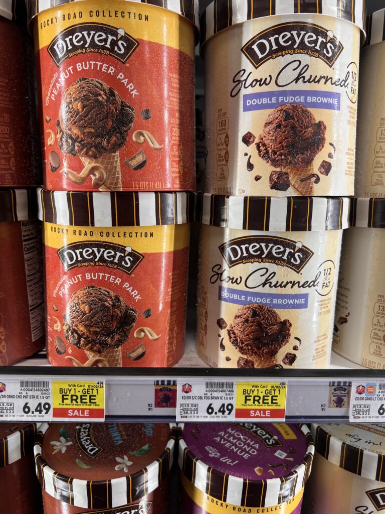 dreyers ice cream kroger shelf image