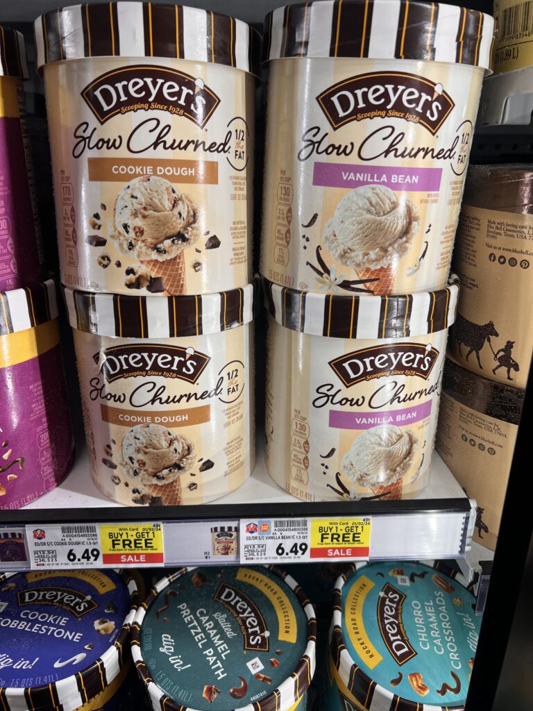 dreyers ice cream kroger shelf image