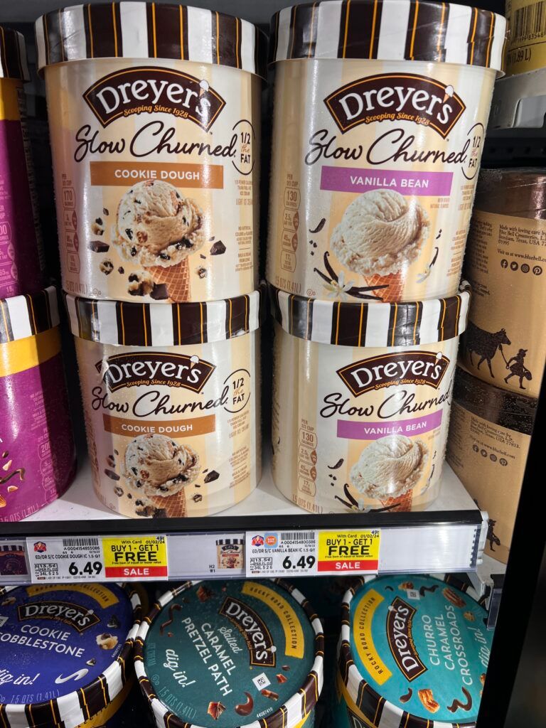 dreyers ice cream kroger shelf image