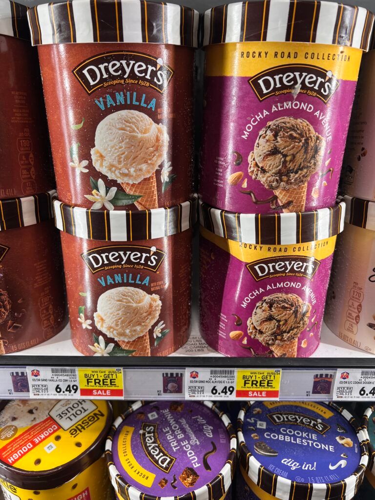 dreyers ice cream kroger shelf image