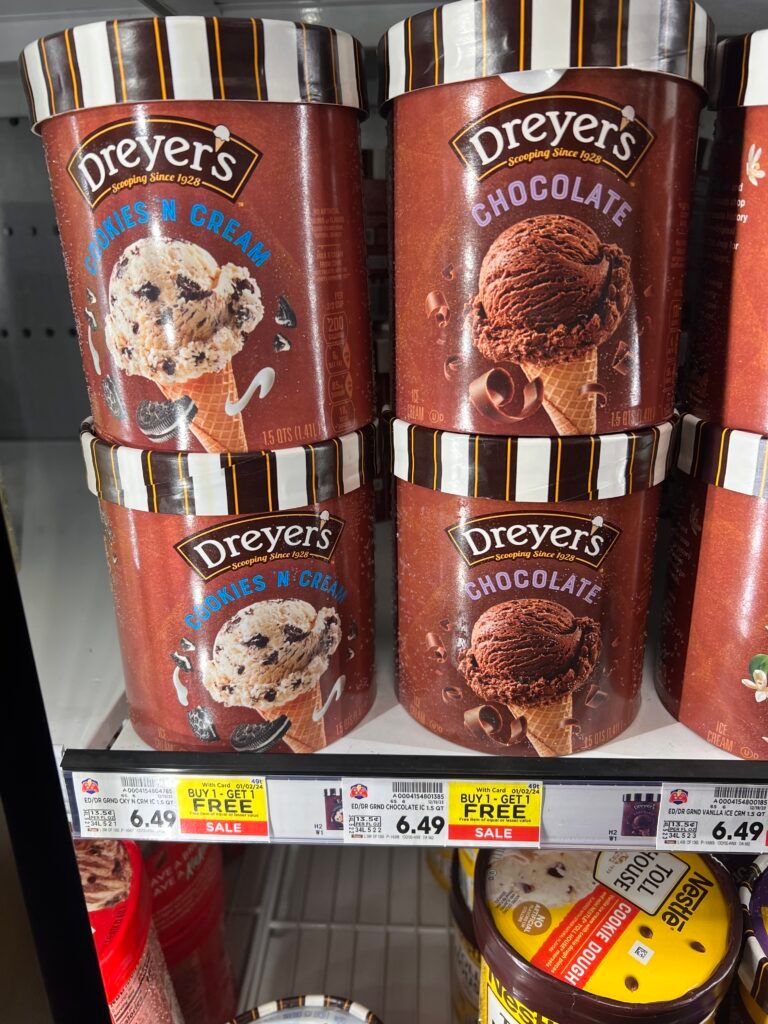 dreyers ice cream kroger shelf image