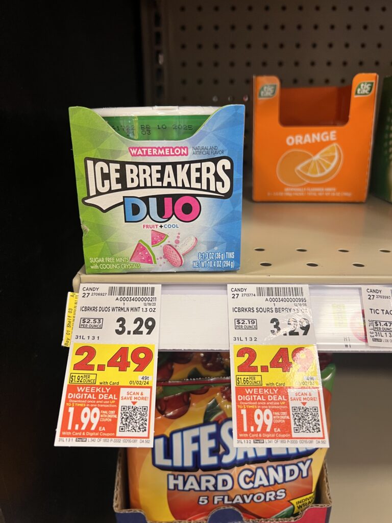 ice breakers mints kroger shelf image