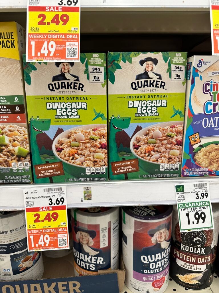 quaker instant oatmeal kroger shelf image