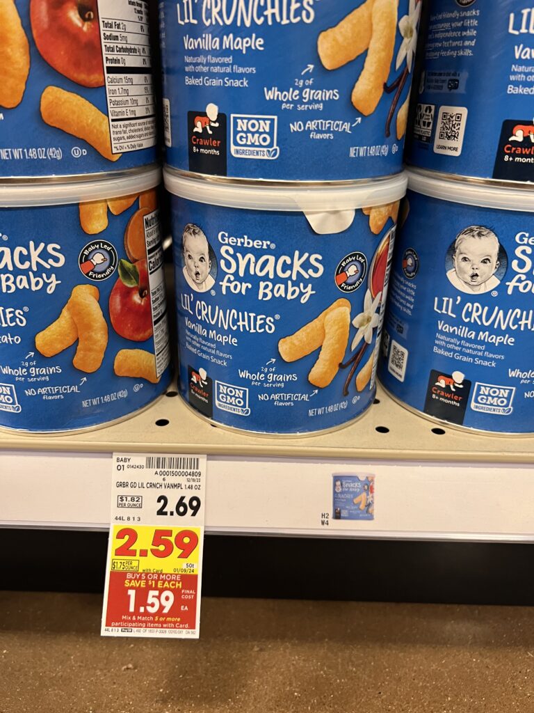 gerber baby snacks kroger shelf image 