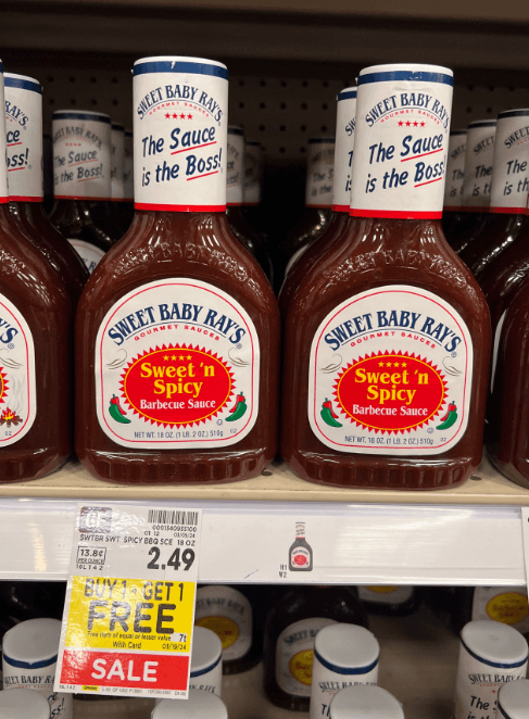 Sweet Baby Ray's Kroger Shelf Image