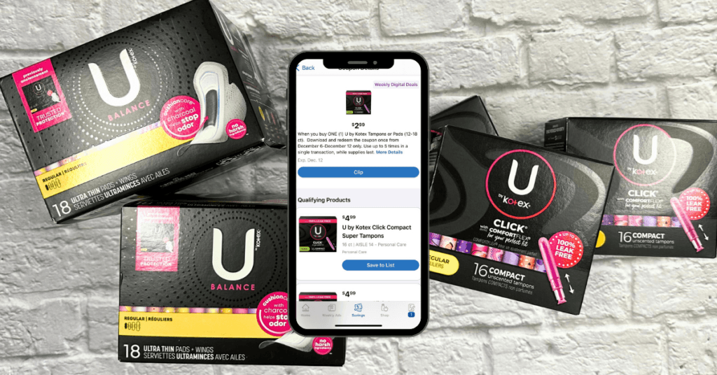 U by Kotex Kroger Digital Coupon