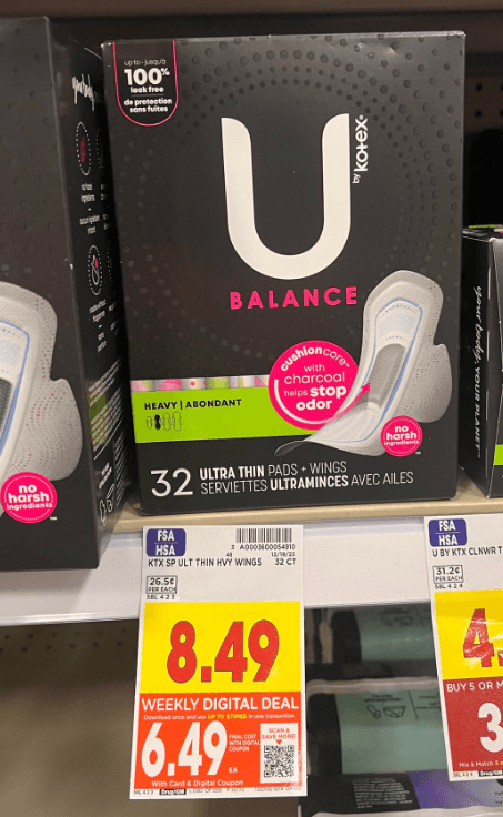 U by Kotex Kroger Shelf Image 