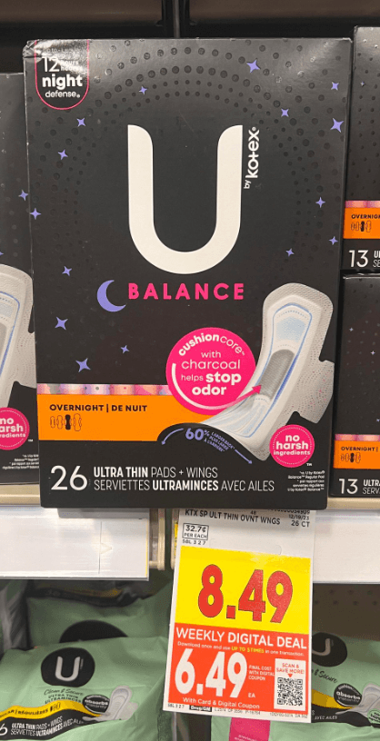U by Kotex Kroger Shelf Image 