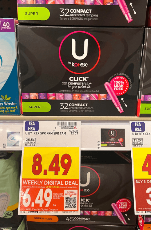 U by Kotex Kroger Shelf Image 