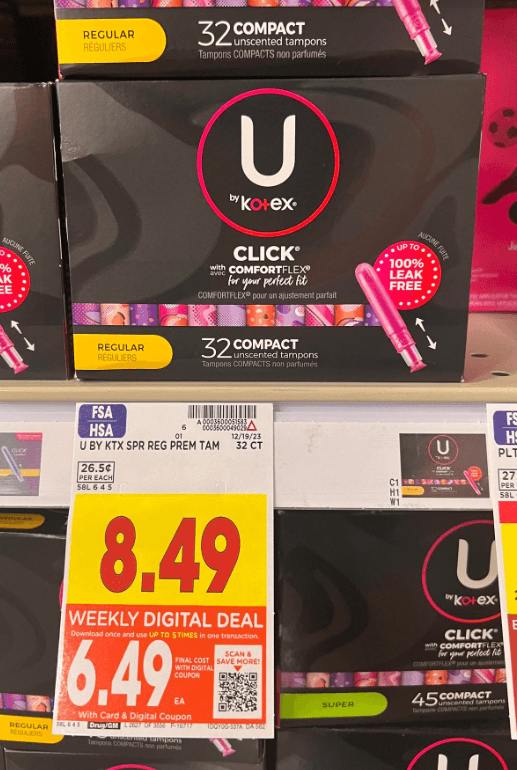 U by Kotex Kroger Shelf Image 