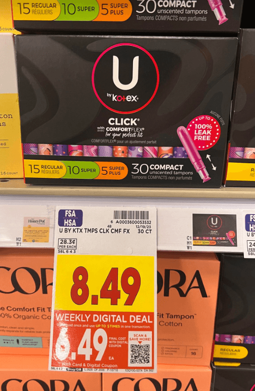 U by Kotex Kroger Shelf Image 