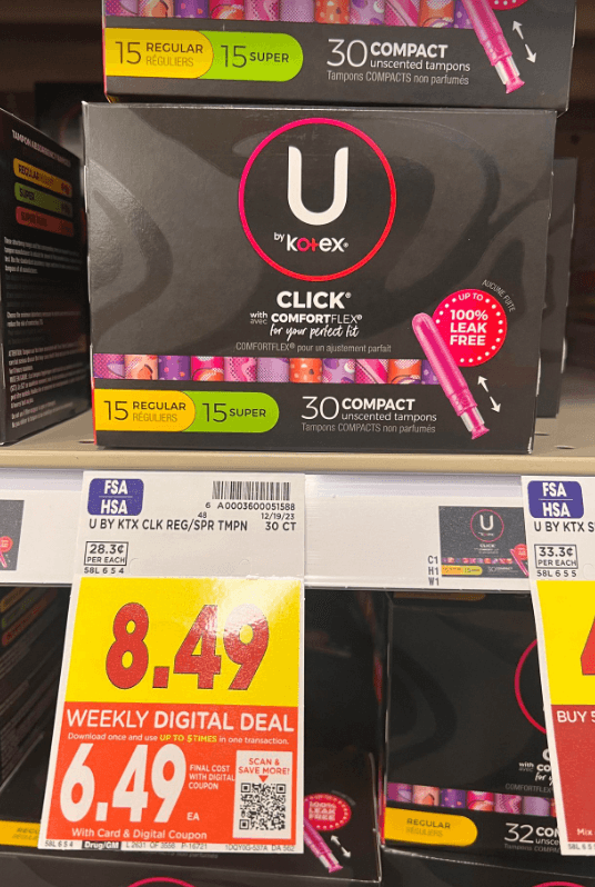 U by Kotex Kroger Shelf Image 