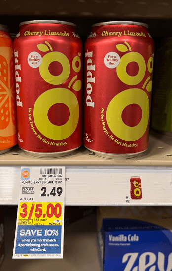 poppi prebiotic soda kroger shelf image
