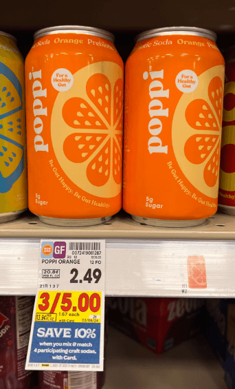 poppi prebiotic soda kroger shelf image